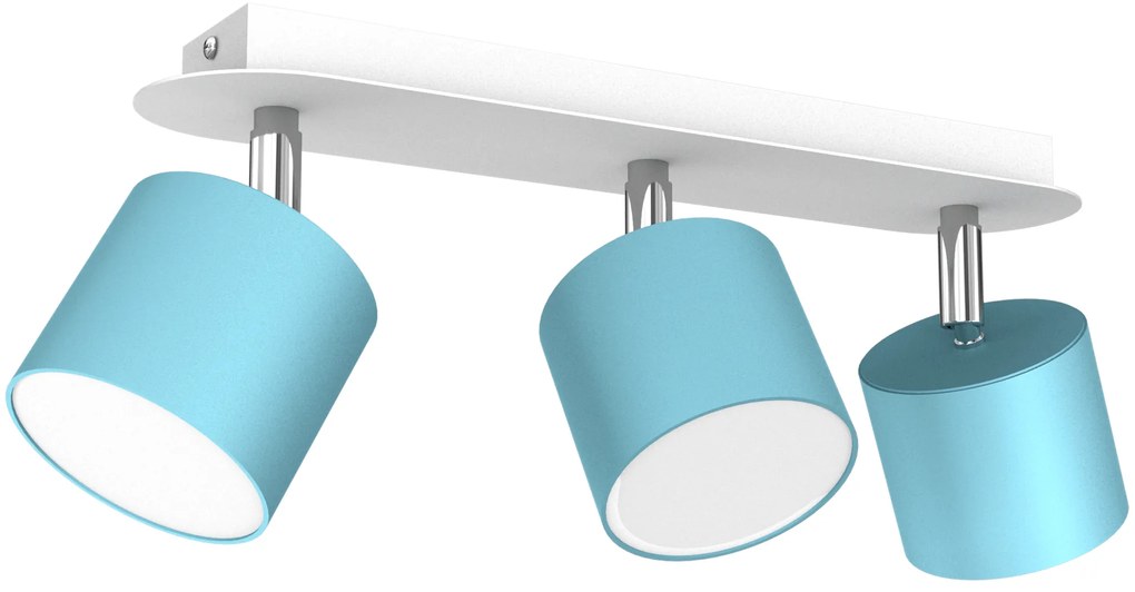 Lampa sufitowa DIXIE BLUE/WHITE 3xGX53, potrójna, na listwie niebieska, biała