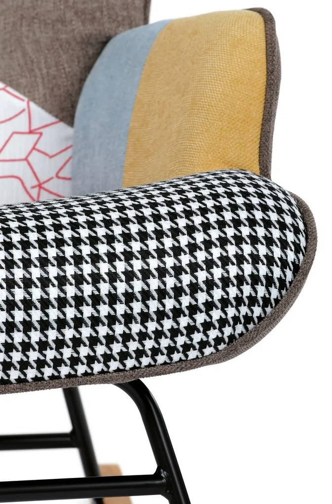 Fotel bujany PW2, patchwork