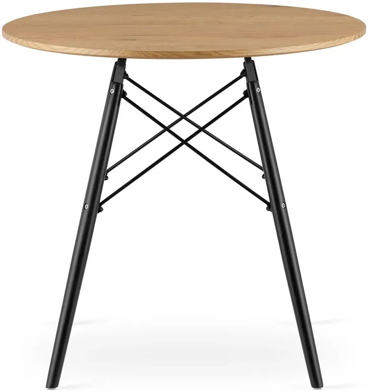 Okrągły skandynawski stół 80 cm dąb - Fivi 7X