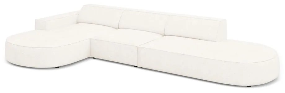 Beżowy narożnik (lewostronny) z materiału bouclé Jodie – Micadoni Home
