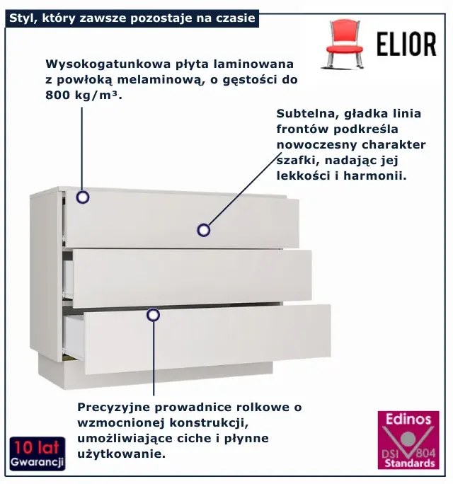 Nowoczesna komoda z 3 szufladami  L3-N09