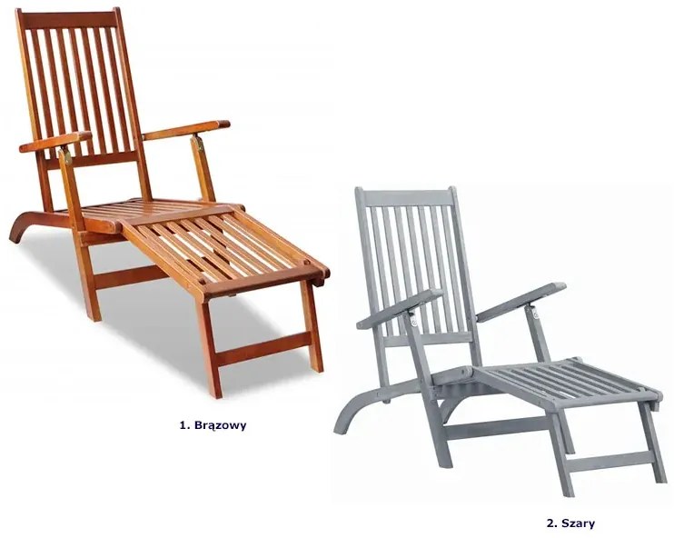 Szary drewniany leżak z regulacją - Lioxio