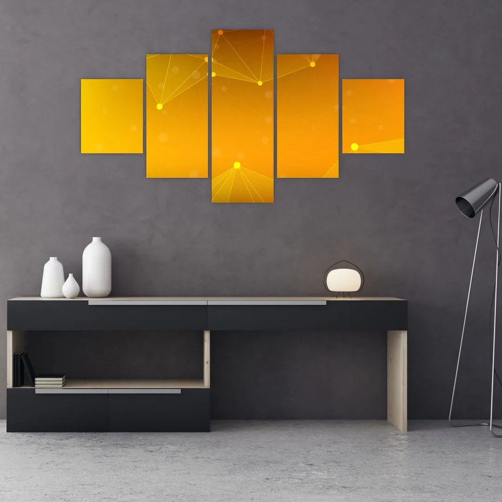 Abstrakcyjny żółty obraz (125x70 cm)