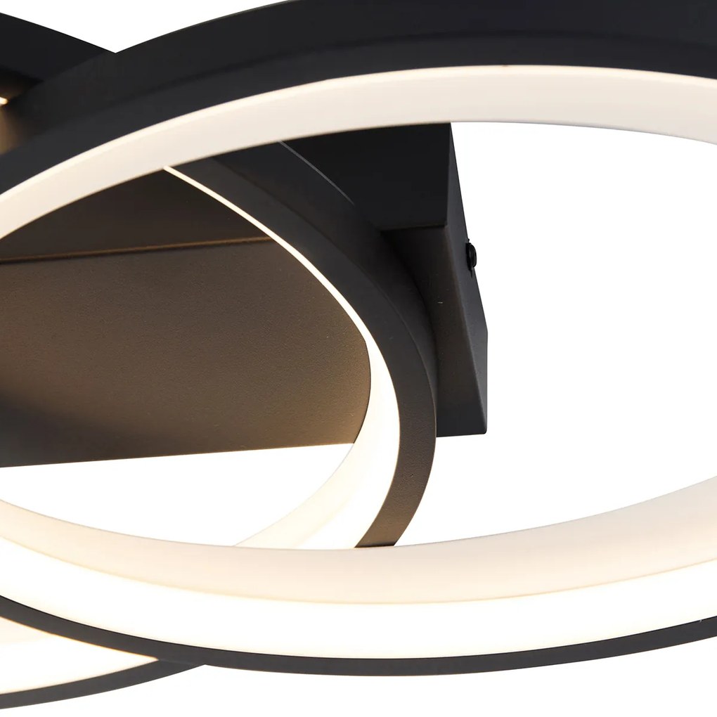 Designerska lampa sufitowa czarna z wbudowanym LED - AlexandraDesignerski Oswietlenie wewnetrzne