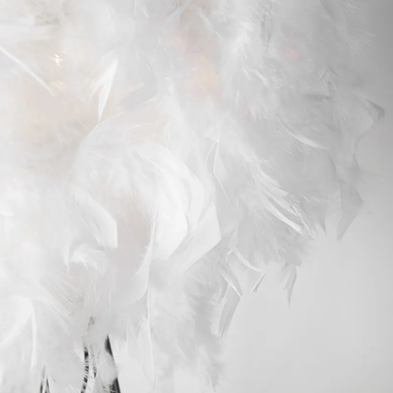 Romantyczna lampa stojąca biała - Feather Nowoczesny Oswietlenie wewnetrzne