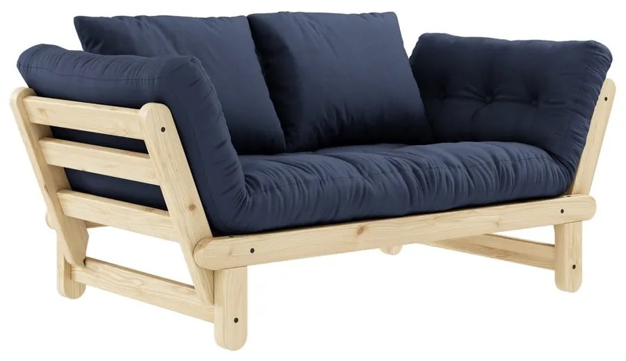 Sofa rozkładana z ciemnoniebieskim pokryciem Karup Design Beat Natural/Navy