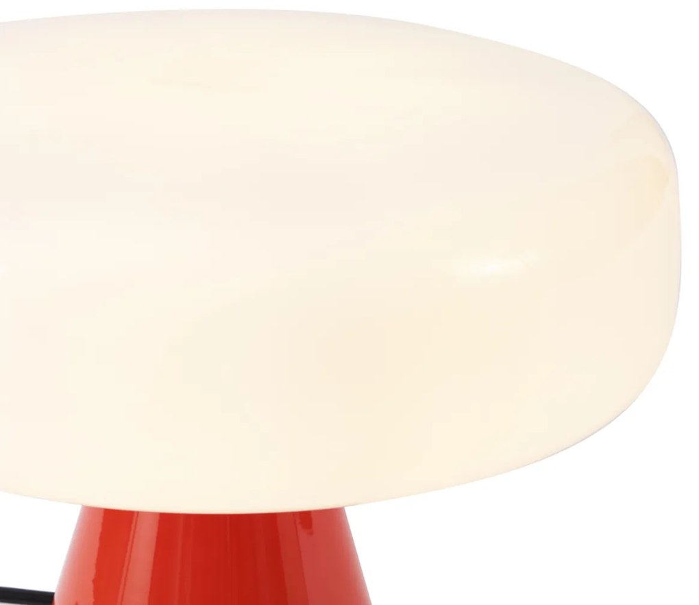 Lampa stołowa w stylu Retro czerwona z białym elementem - Knob Retro Oswietlenie wewnetrzne