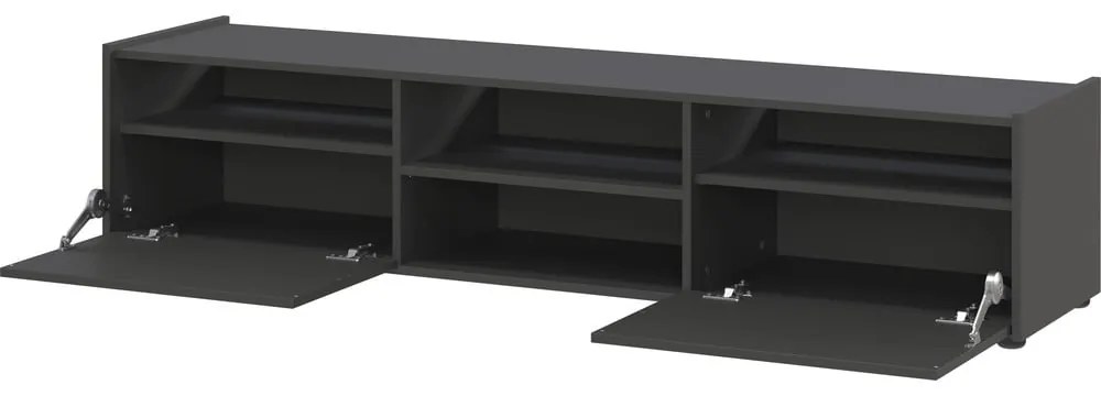 Antracytowa szafka pod TV w dekorze dębu 164x35 cm Schlangen – Germania