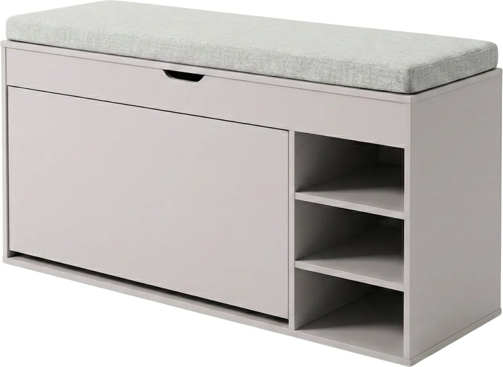Szafka na buty z siedziskiem i wysuwanymi półkami GRADIA, 100 x 34 x 50 cm
