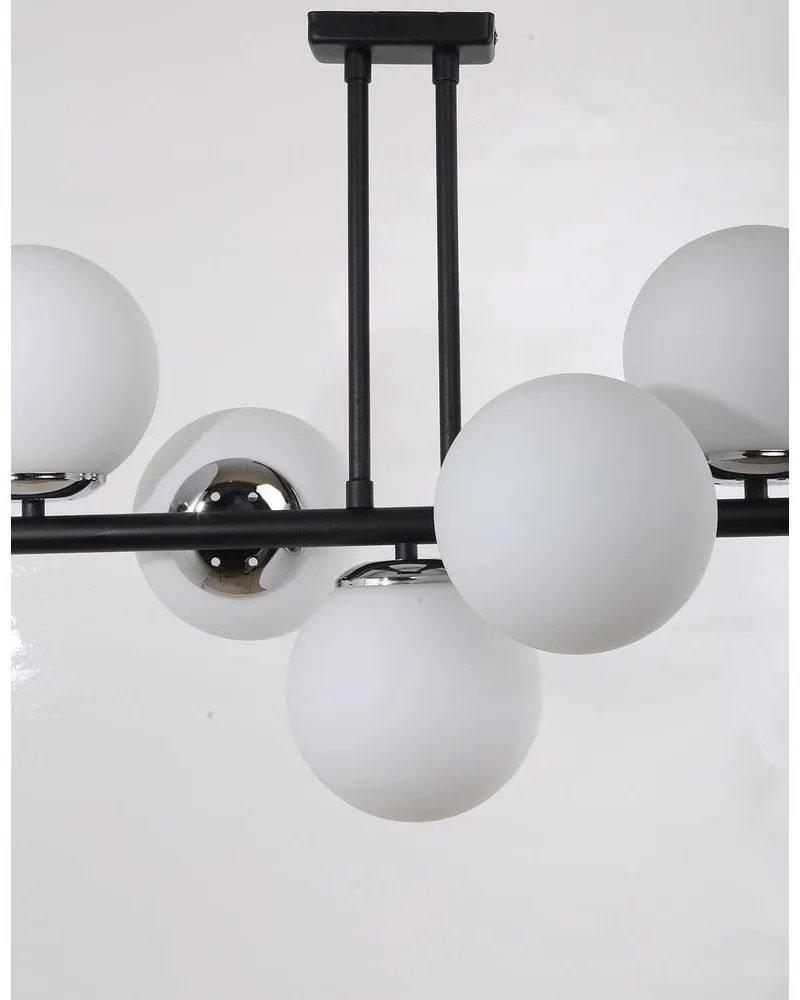 Biało-czarna lampa sufitowa ze szklanym kloszem ø 15 cm Sail – Squid Lighting