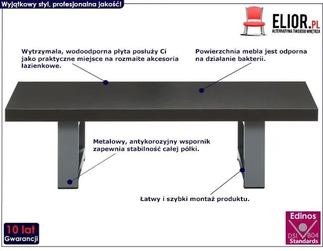 Półka ścienna pod umywalkę P5-S88