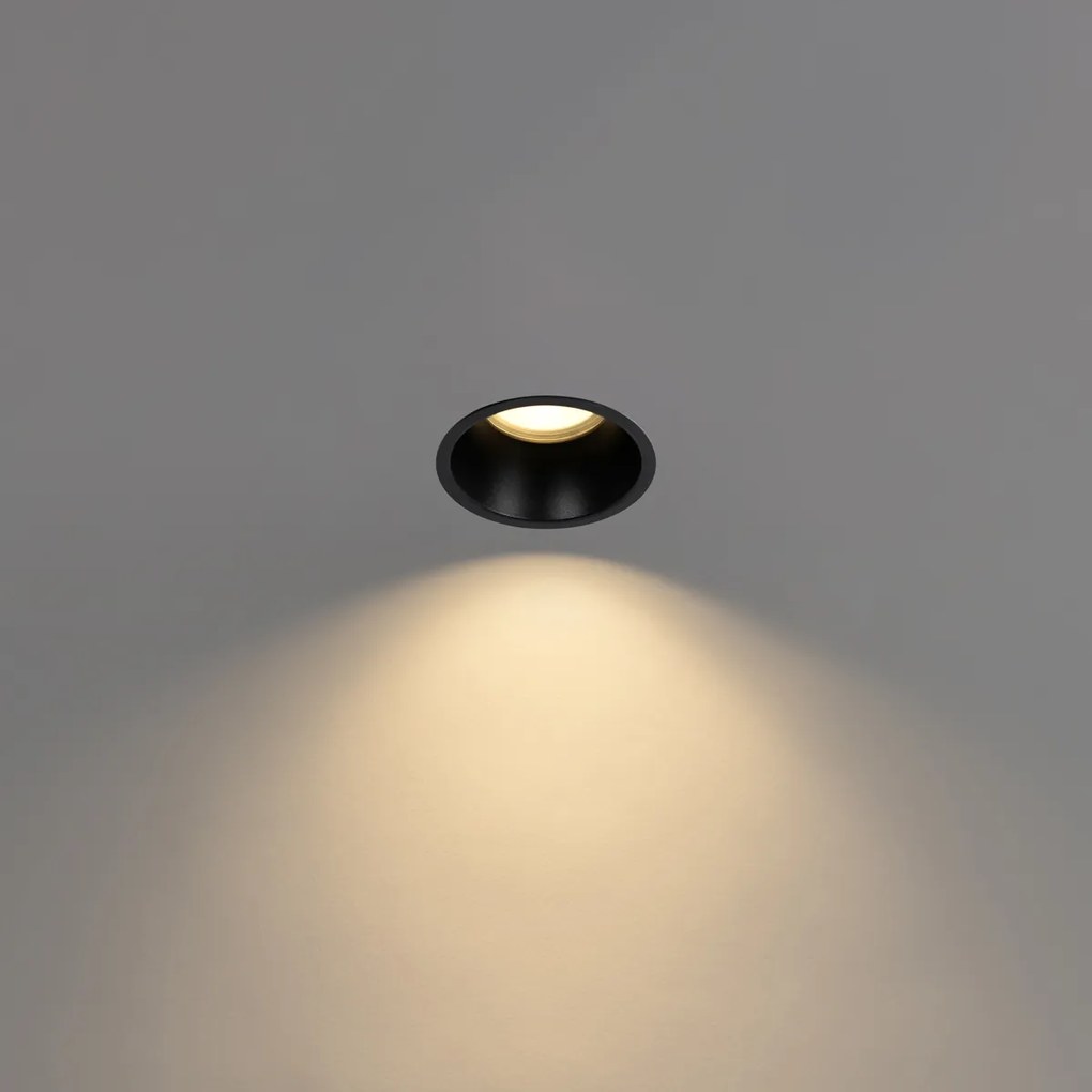 Zestaw 6 czarnych wpuszczanych reflektorów GU10 70 mm IP44 - Dept