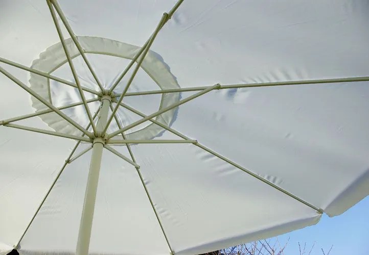 Parasol ogrodowy Garth biały z korbką 4 m