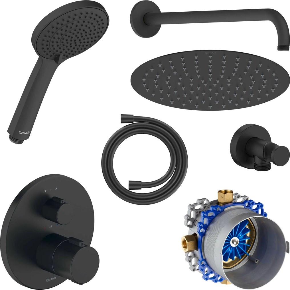 Duravit Unterputz-Duschsystem mit Thermostat und Kopfbrause