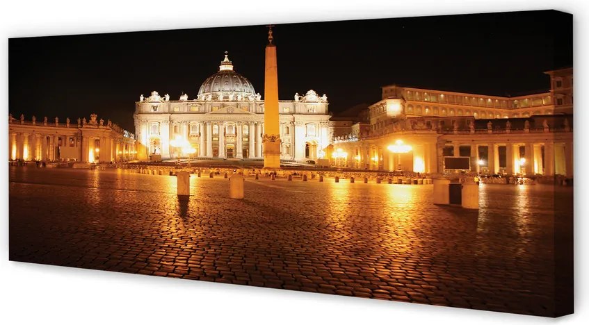 Obraz canvas na ścianę Plac przed Bazyliką Nocą