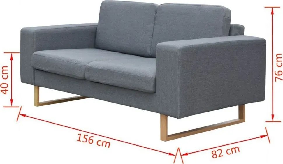 Jasnoszara, awangardowa sofa dla dwóch osób – Foxal 3X