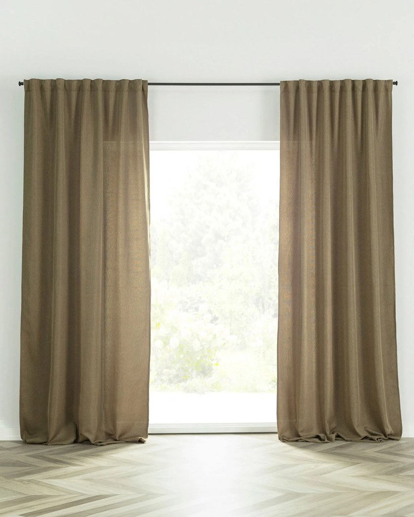 Zasłona BASIC na taśmie marszczącej 140x300cm jasne khaki 1 szt.