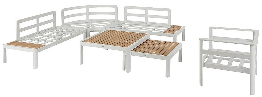 Zestaw aluminiowy NEW YORK dla 6 osób (biały)