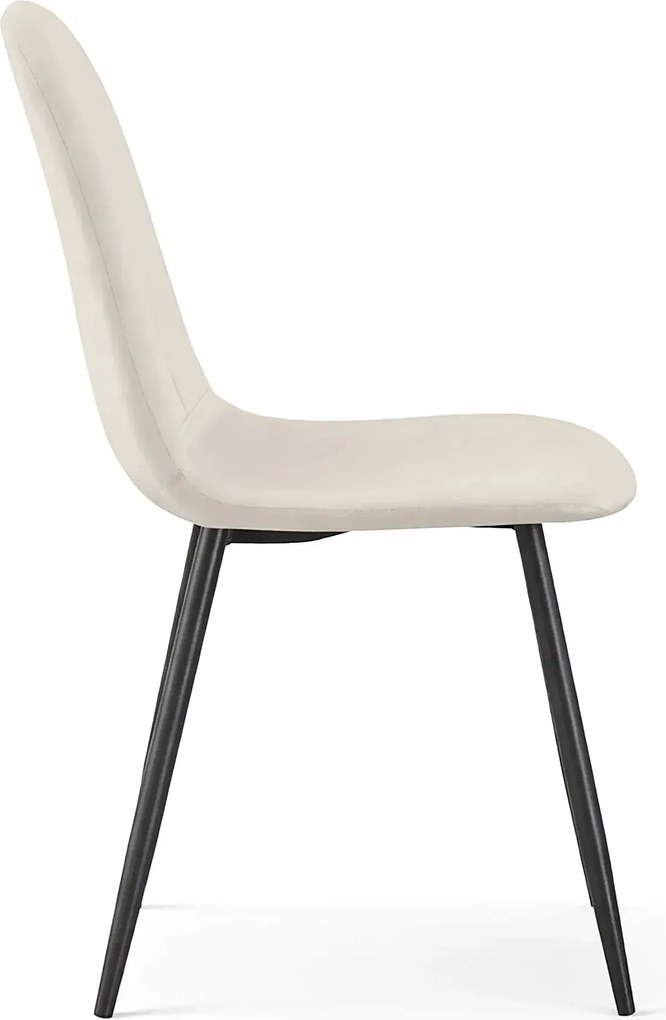 Zestaw 2 kremowych krzeseł welurowych E7-L81