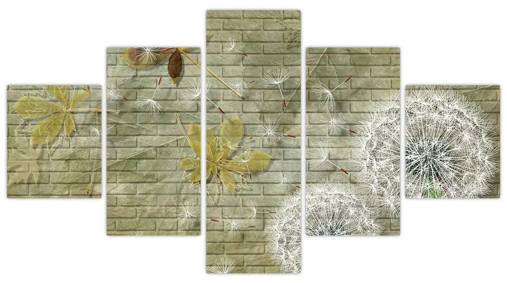 Obraz - Dmuchawce unoszone wiatrem (125x70 cm)