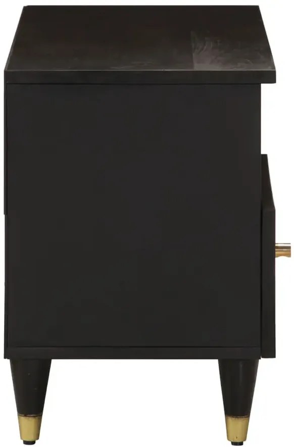 Czarna szafka pod telewizor z drewna mango F6-P99