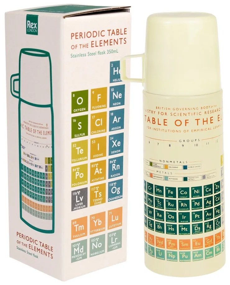 Kremowy termos dla dzieci 350 ml Periodic Table – Rex London