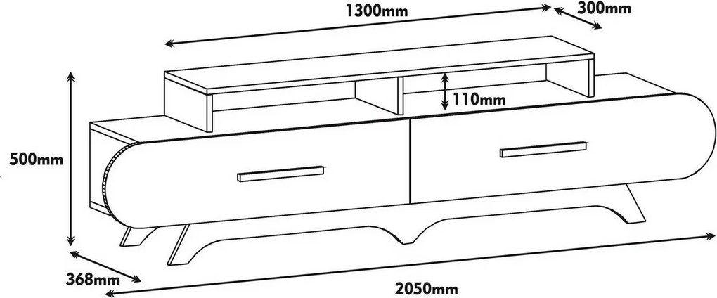 Stolik pod telewizor Flora White and Walnut