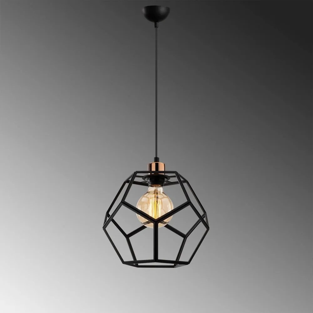 Lampa wisząca w czarno-brązowym kolorze z metalowym kloszem ø 26 cm Degirmen – Opviq lights