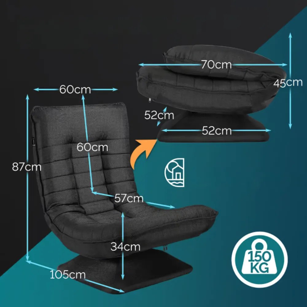 Leżanka ABERDEEN, 87x60x105cm, czarna Casaria
