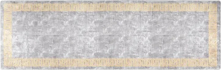 Szary stylowy dywan z greckim wzorem 80x300 cm N6-G11