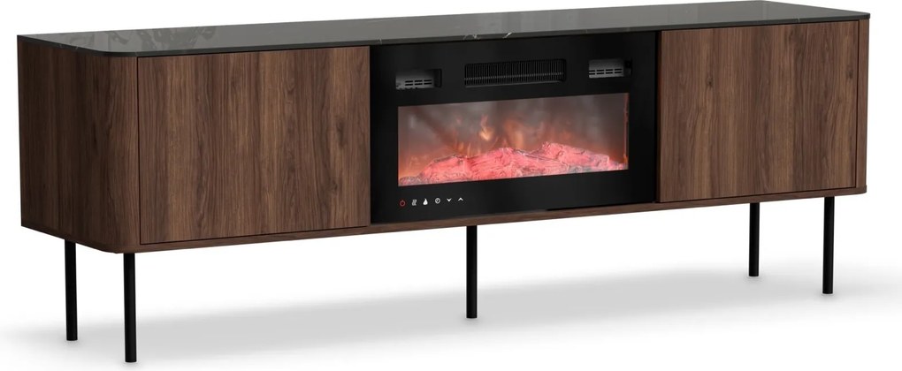 Stolik pod telewizor 150 cm z kominkiem Solano RTV-1 Halmar, orzech