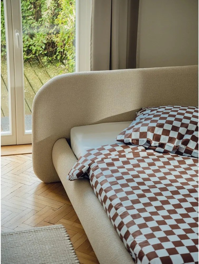 Jasnoniebieskie bawełniane prześcieradło z gumką 180x200 cm Oba – noo.ma