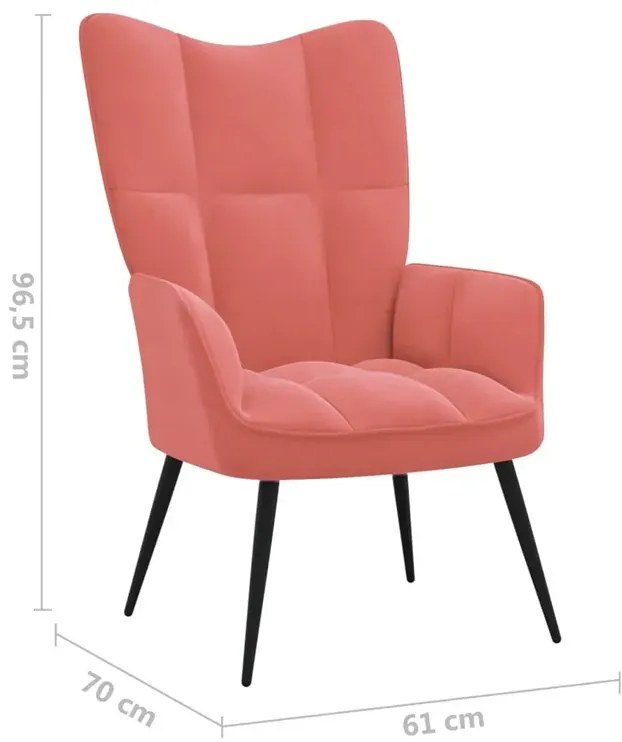 Różowy welurowy pikowany fotel wypoczynkowy Z6-R42