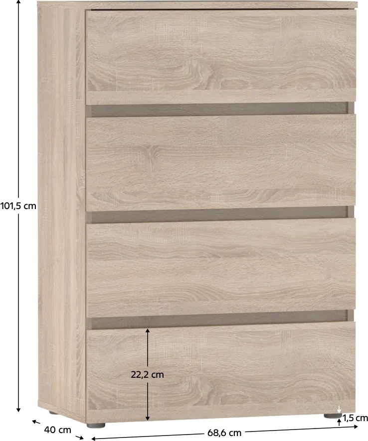 Komoda PARMAD, dąb sonoma