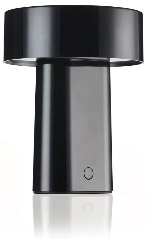 Czarna plastikowa lampa stołowa LED (wysokość 18 cm) Oblong – Zone