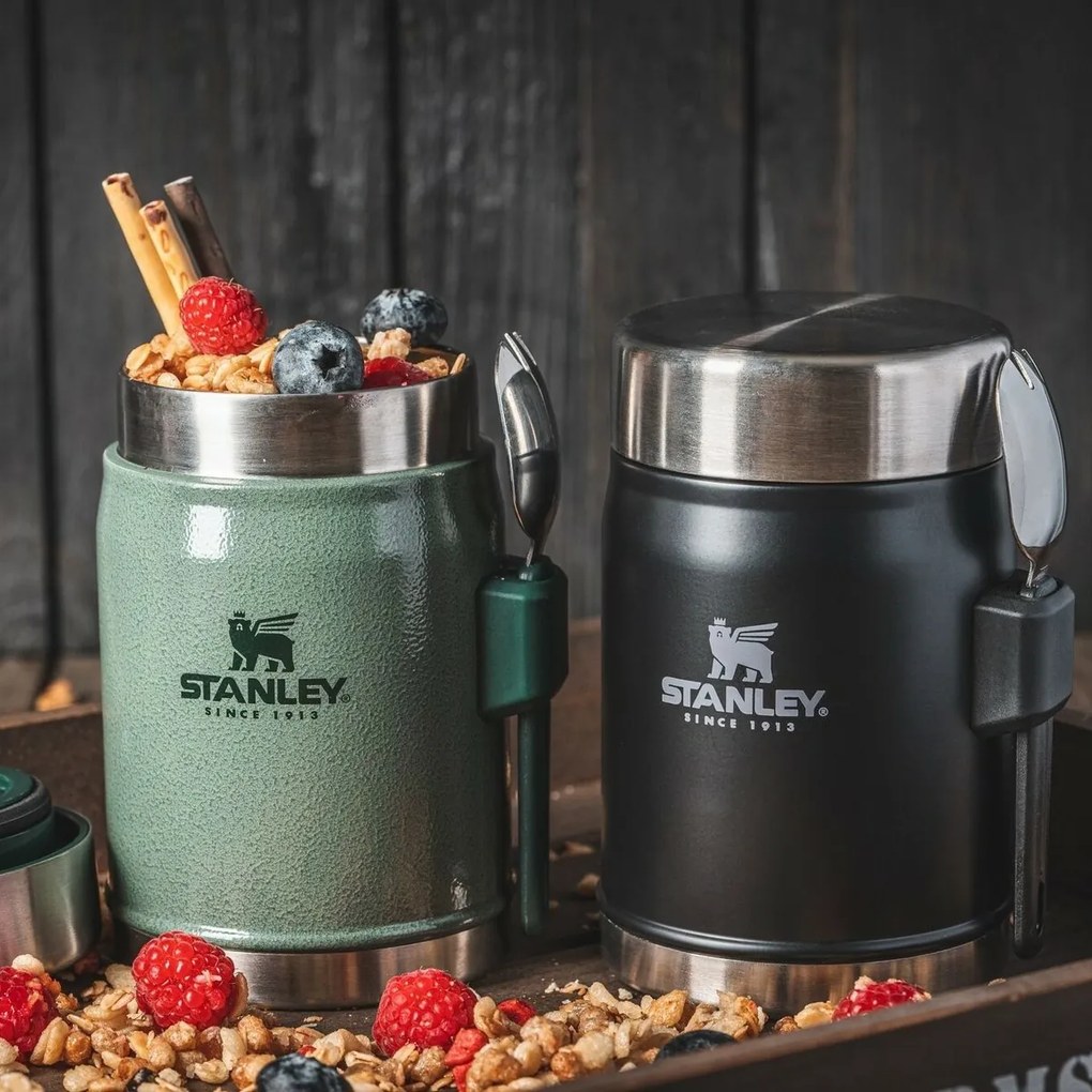 STANLEY Termos obiadowy 400 ml z łyżką/widelcem, czarny matowy