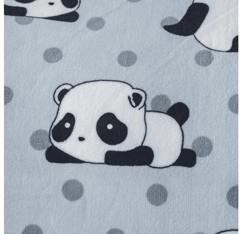 PrzytulneMieszkanie.pl PrzytulneMieszkanie.pl Pościel z mikropluszu PANDA szara Rozmiar pościeli: 70 x 80 cm | 140 x 200 cm