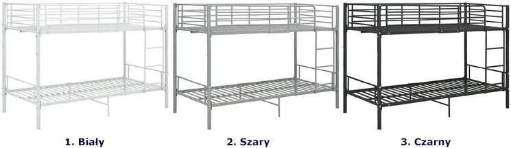 Szare metalowe łóżko piętrowe 90x200 cm F0-L49