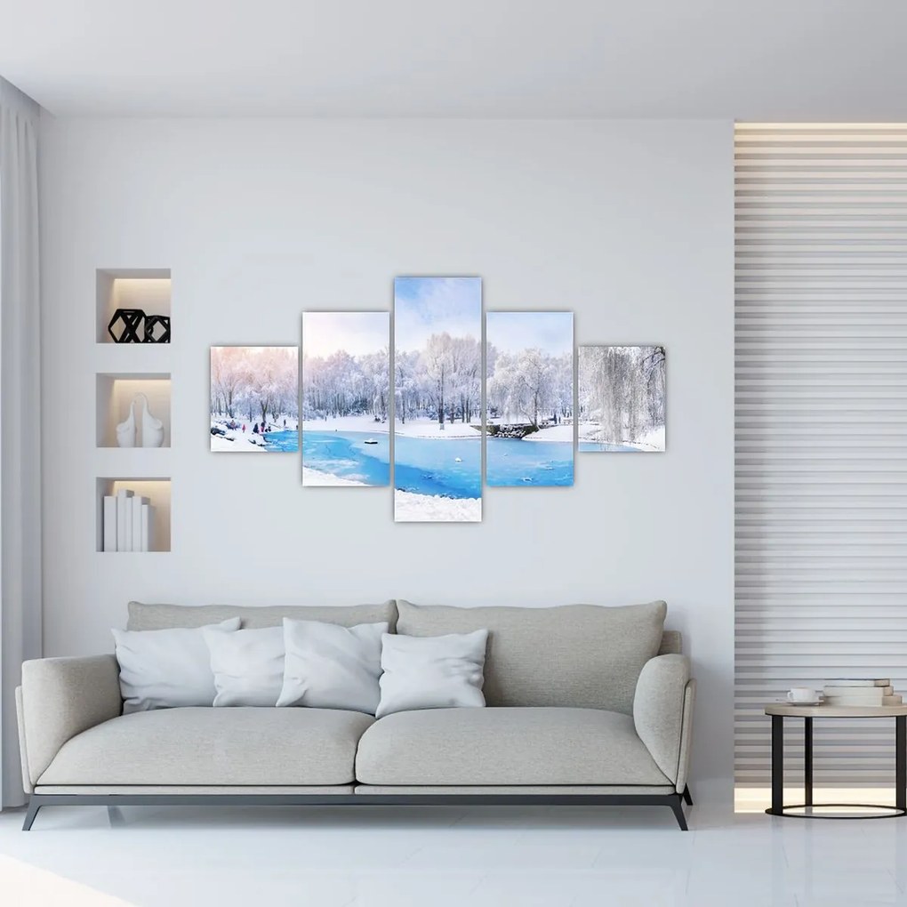 Obraz - Lodowe jezioro (125x70 cm)