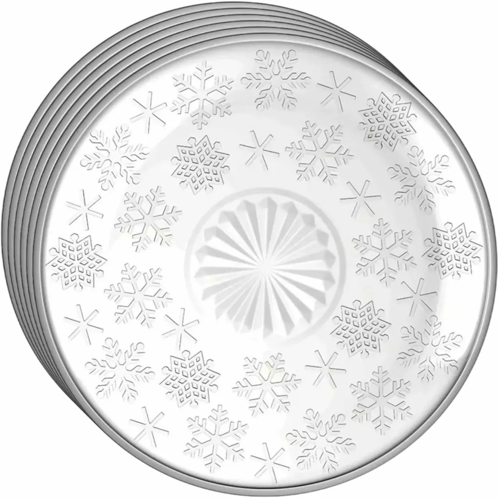 Altom Zestaw 6 szklanych talerzyków deserowychSnowflakes 17,5 cm