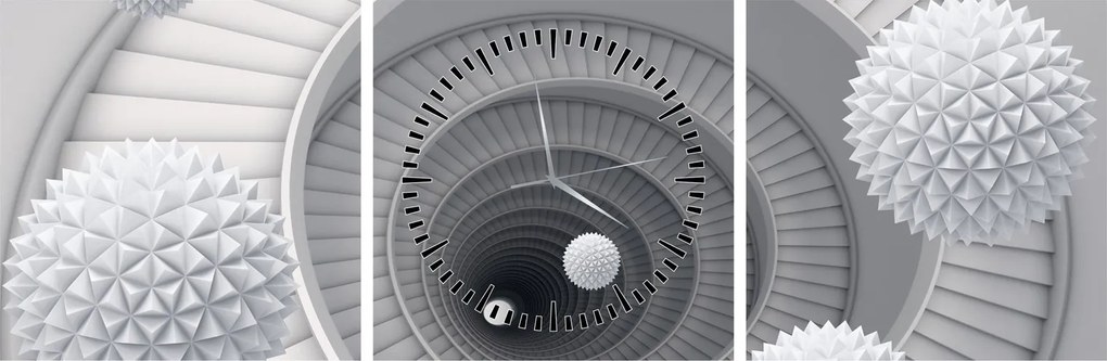 Obraz abstrakcji 3D (z zegarem) (90x30 cm)