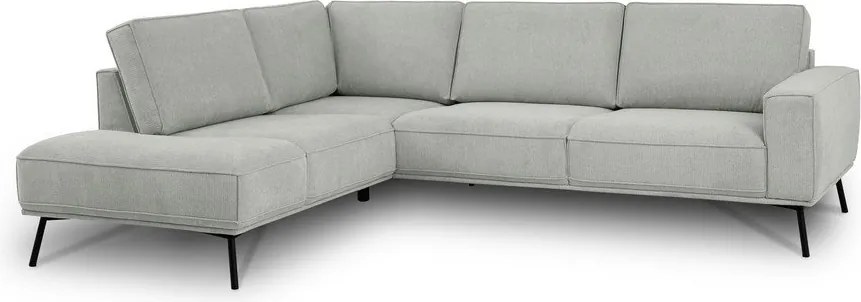 Jasnoszary narożnik z tkaniny szenilowej (lewostronny/w kształcie litery L) Amsterdam – Scandic