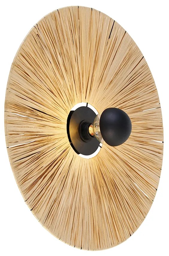 Rustykalna lampa ścienna czarna ze sznurkiem 60 cm - Leia Rustykalny / Vintage Oswietlenie wewnetrzne