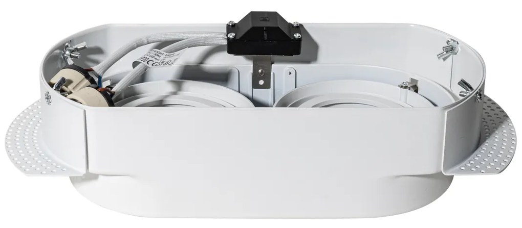 Okrągły wpuszczany reflektor biały GU10 70 mm 2-punktowy - Hubs Nowoczesny Oswietlenie wewnetrzne
