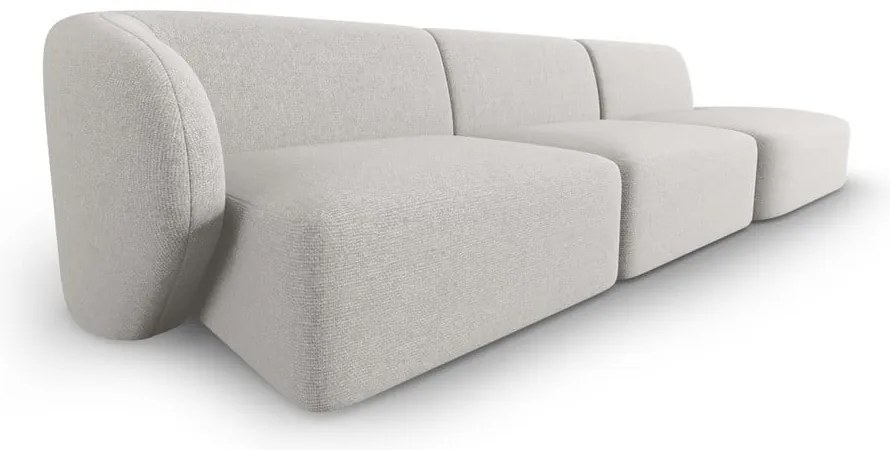 Jasnoszara sofa z tkaniny szenilowej lewostronna 311 cm Paolo – Milo Casa