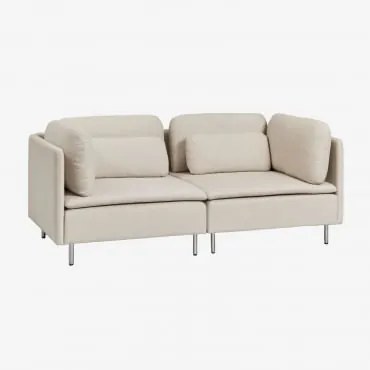 Sofa Modułowy 2-częściowy Z Tkaniny Oriol Tkaniny Beżowy Krem - Sklum