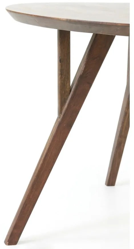 Brązowy okrągły stół z blatem z drewna akacjowego ø 140 cm Quenza – Light & Living