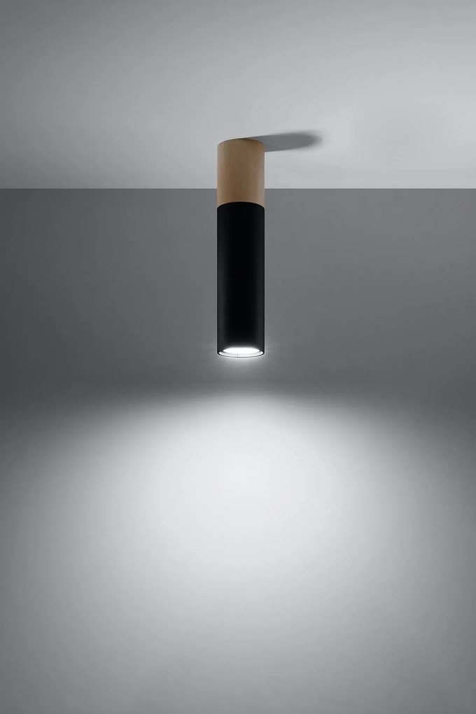 Czarny nowoczesny plafon LED walec - EX540 N4-M48