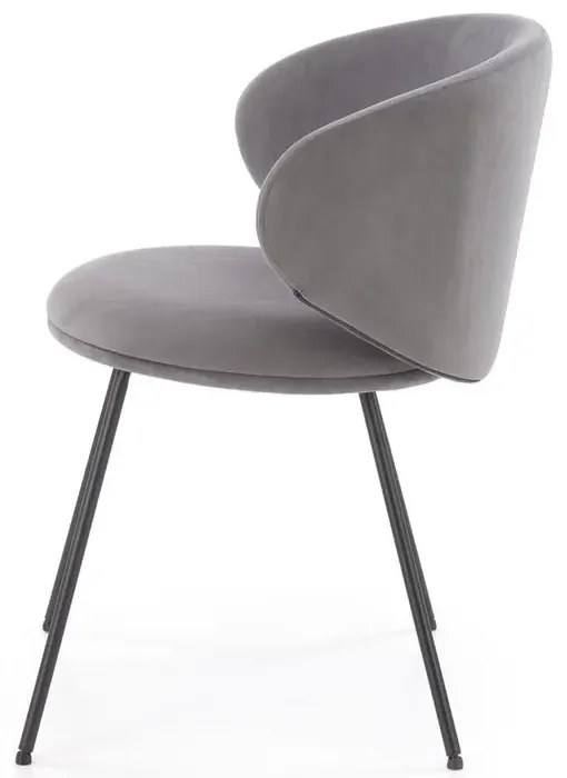 Krzesło tapicerowane K587 VELVET szare  HALMAR
