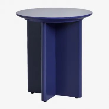 Okrągły Stolik Pomocniczy Ø45 Cm Z Mdf Saonara Df Azul Oscuro |df Dark Blue - Sklum